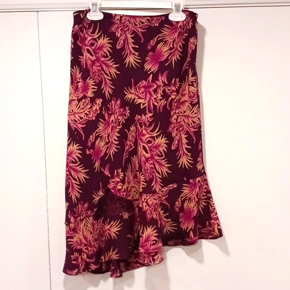 Max Studio Burgandy Skirt w/ Lace feature - Picture 1 of 3